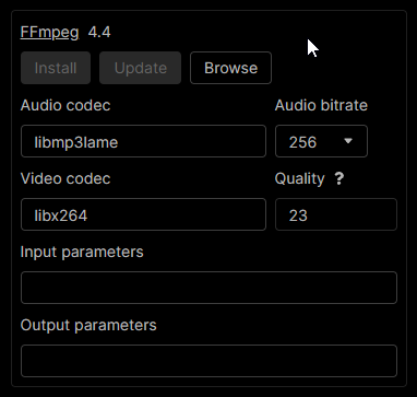 FFmpeg options